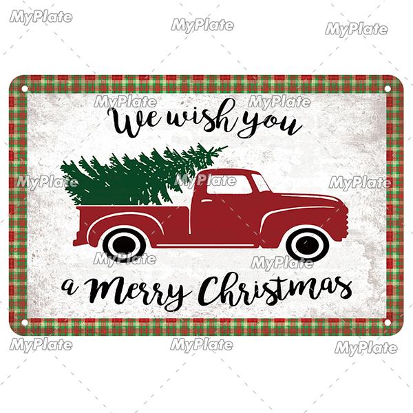 [MyPlate] Christmas Metal Sign Vintage Tin Sign Bar Decorative Plaque Home Decor Bar Wall Sticker Party Poster Gift