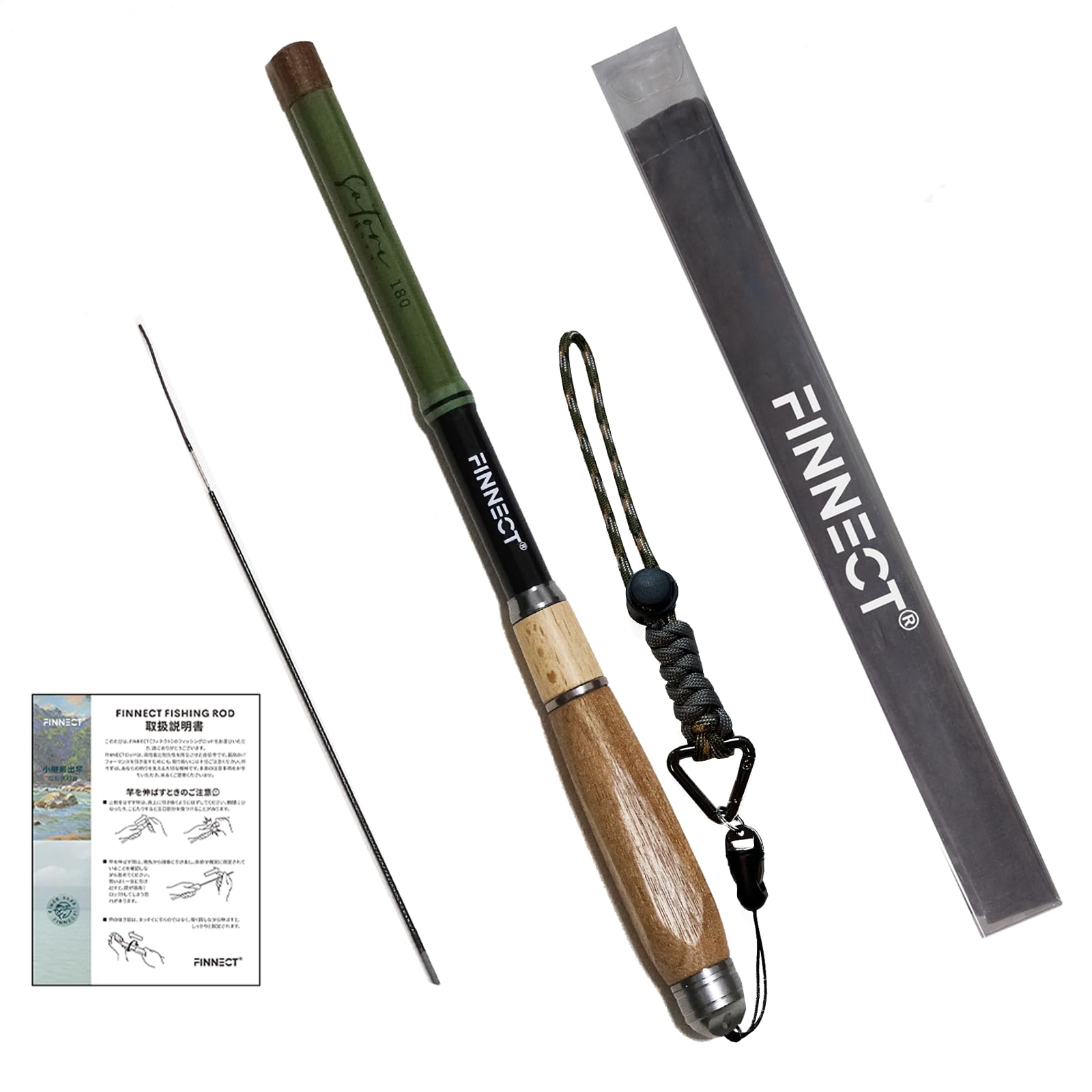 FINNECT Stream Fishing Telescopic Suitable for Stream River Rainbow Rod, Rod, 37 (Tip Action), 1.2m, Tanago, Goby, Fishing, Fishing, Trout, Yamame,