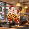 Glass Surface Decorations Sheep Santa Hat 2027 Sticker Christmas New Year Static Window Decal Removable Seasonal Home Decor of The Sticker