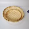 Flat Handmade Weave Basket 18CM Bamboo Storage Tray DIY Woven Bamboo Tray  Food Storage