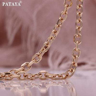 Collana con bracciale alla moda stile hip-hop a forma di O Catena a lunghezza multipla color oro rosa