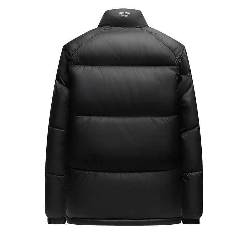 Men Plus Velvet Thickened Cotton Jacket for Business Casual Down Cotton Jacket for Men Mid-length Cotton Jacket for Men Black Gold Warm