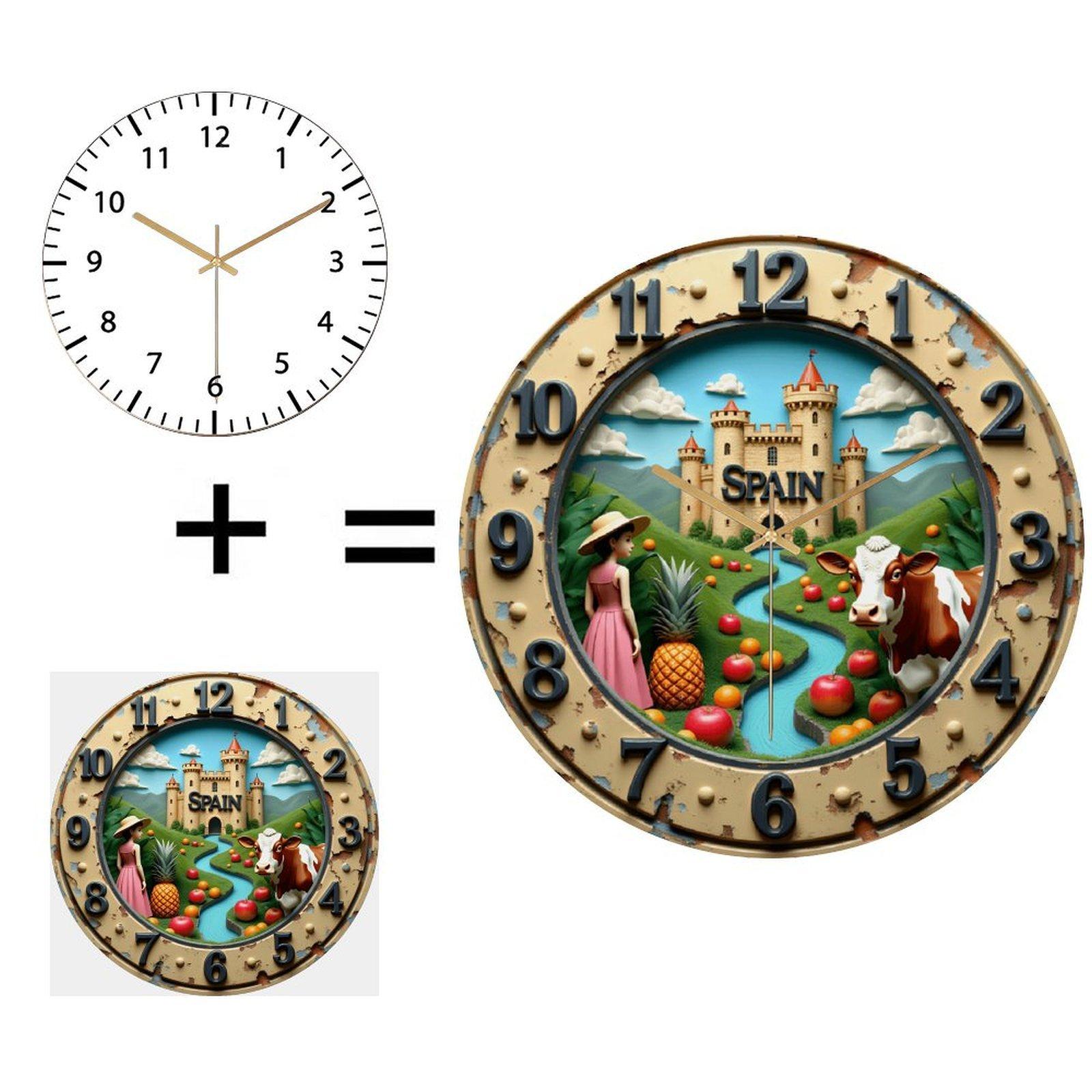 30cm Diameter Glass Wall Clock with Attractive Margins for Distributors (White,12 in(30.48cm)) белый
