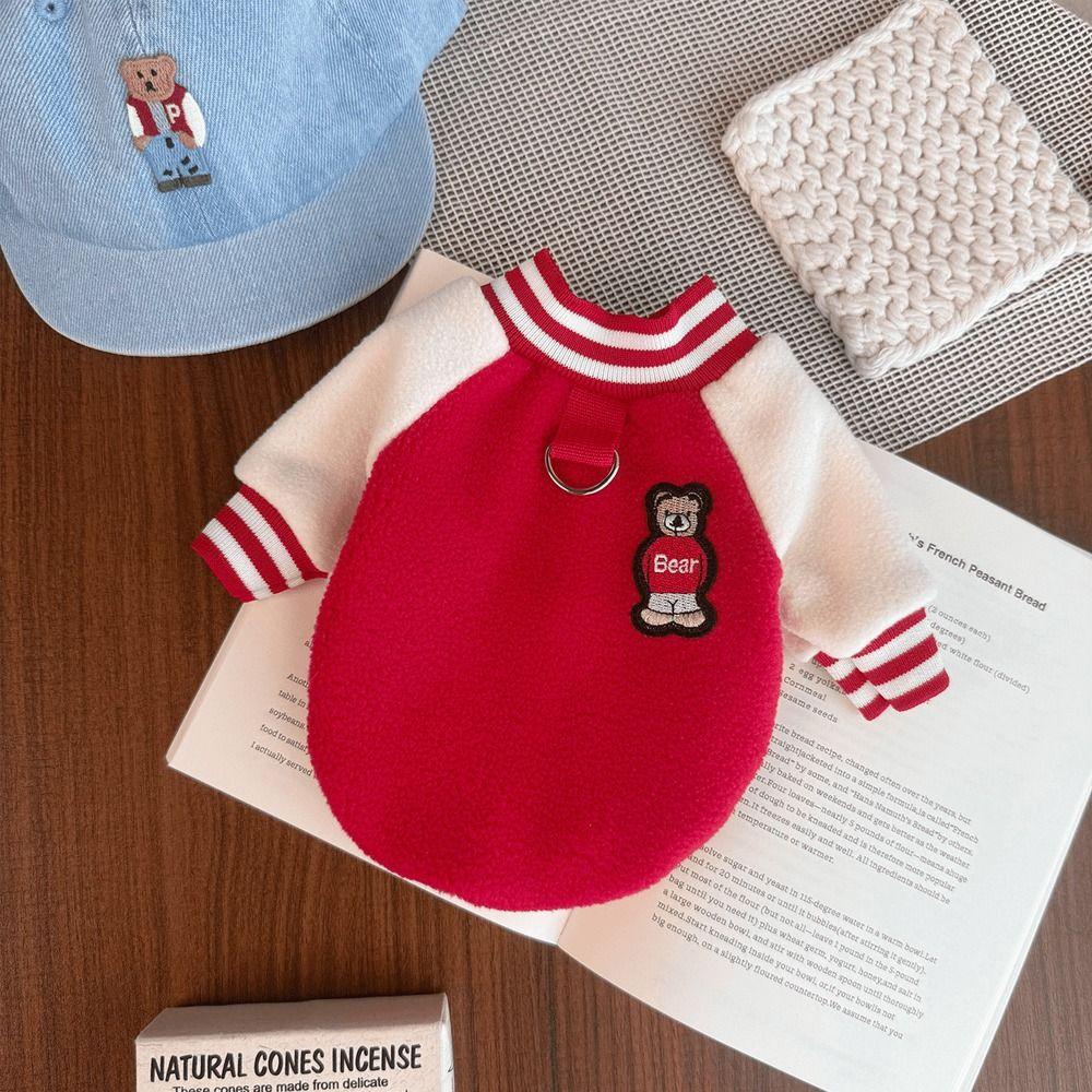 Material Pet Clothing Windproof Design Thick Fabric Dog Clothing Baseball Uniform Style Soft Fleece Cat Clothing Medium Dogs