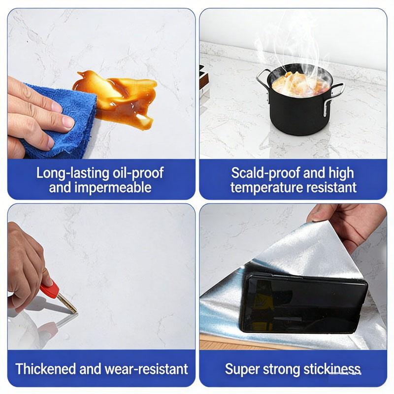 Marble Self Adhesive Film - Heat Resistant Kitchen Countertop Sticker, Waterproof Oil Proof Peel and Stick Wallpaper for Cabinet Refinishing