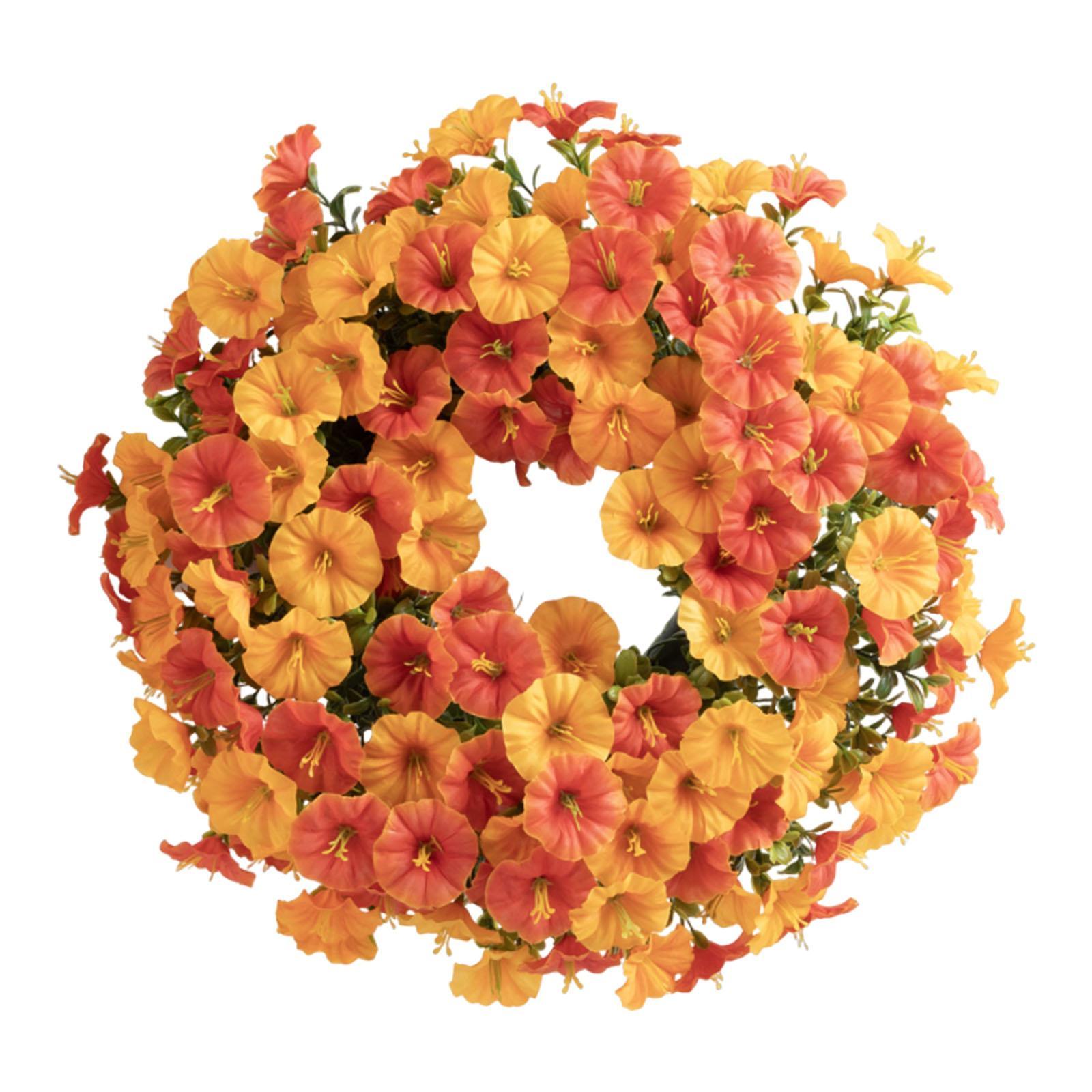 

Artificial Wreath Sturdy for Front Door Living Rooms Bedrooms Indoor Porches Party 20 inch Multipurpose Wall Hanging Ornament оранжевый