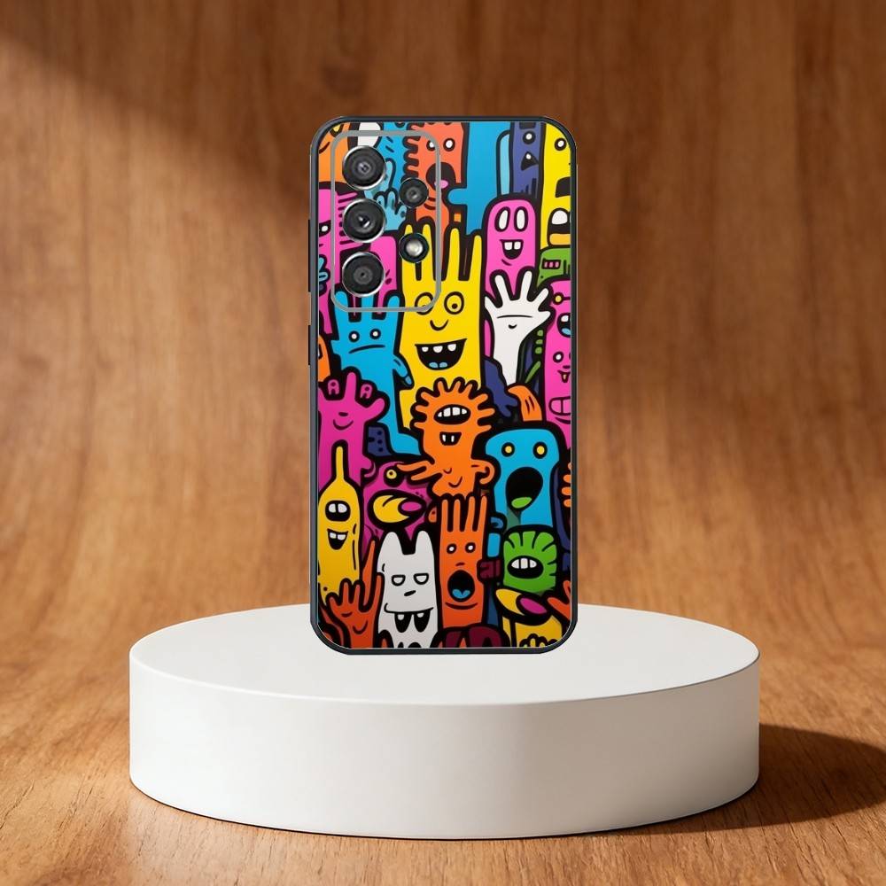 

Cartoon Graffiti Phone Case For Samsung S25,S24,S21,S22,S23,S30,Ultra,S20,Plus,Fe,Note,10,9,5G Black Cover Samsung S20lite5G