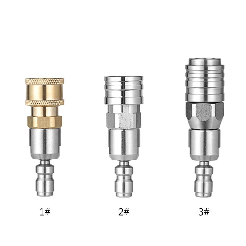 Stainless Steel 1/4Inch Quick Connect Coupling Adjustable Adapter for High Pressure Cleaners Durable & Easy To Install