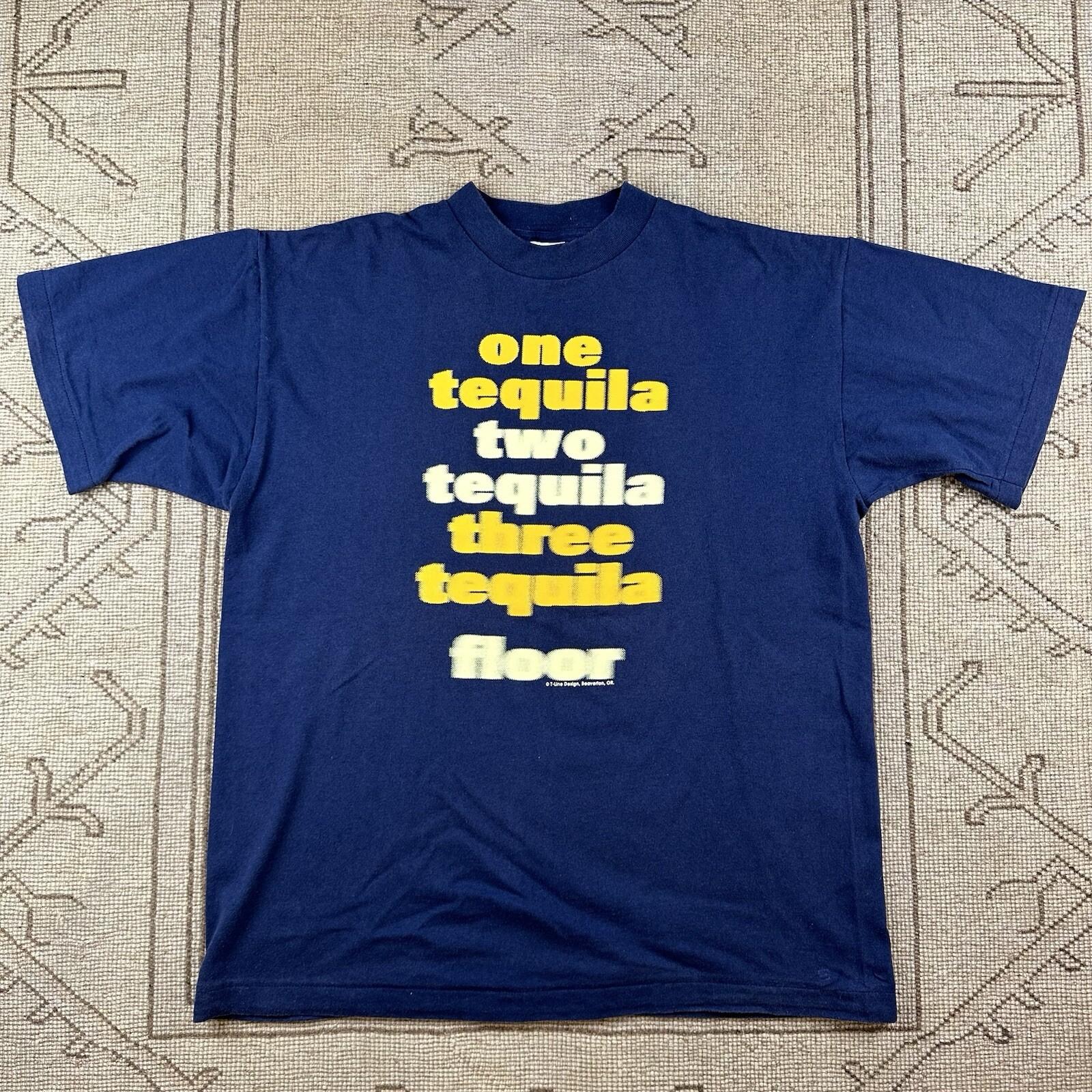 Vintage Tequila Comedy Alcohol T-line Design All Sport Single Stitch 90s Tee XL L