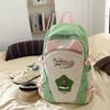 Contrast Color Backpack Women's College Style Lightweight Backpack Cartoon Student Schoolbag