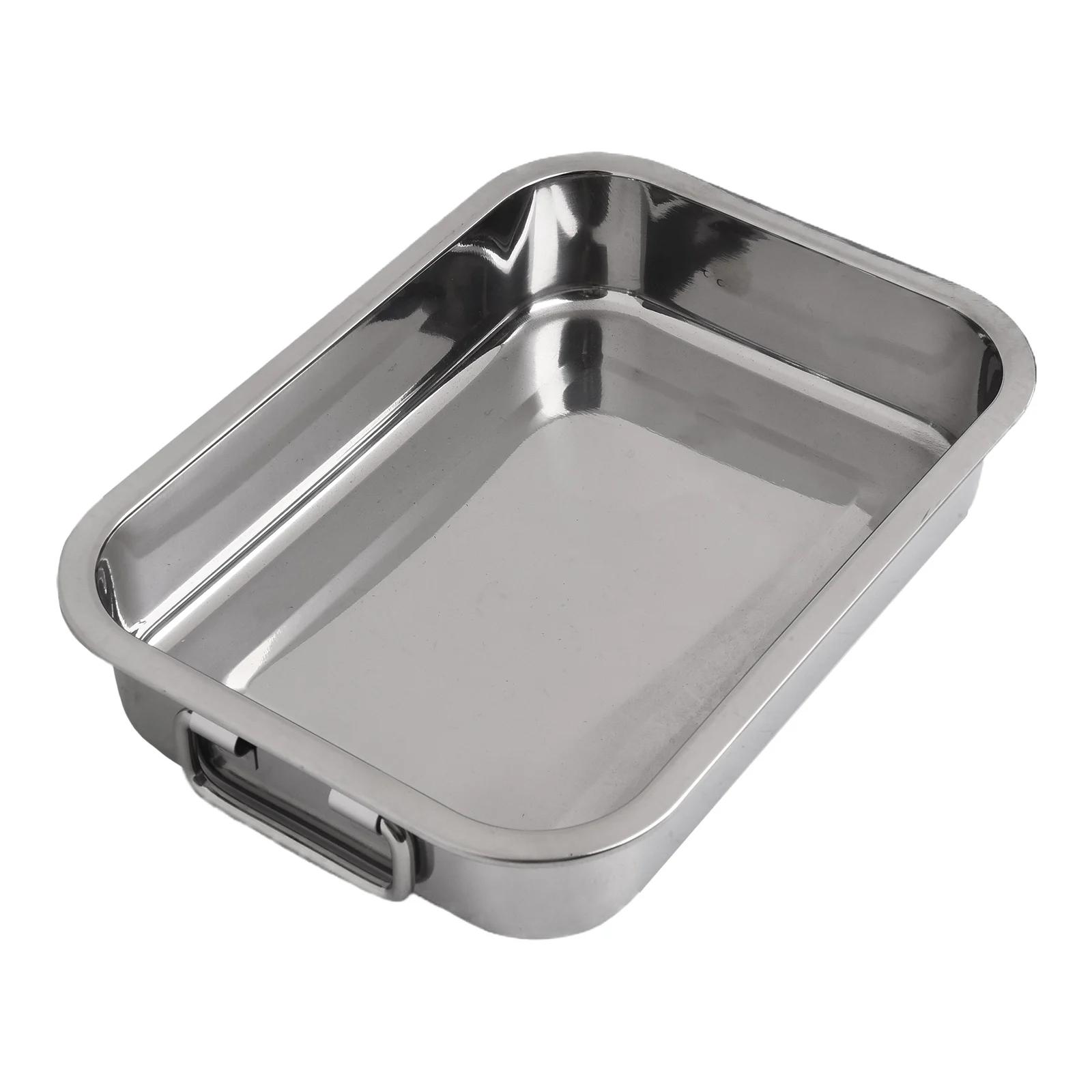Oven Pan Roasting Tray Stainless Steel Kitchen Cooking Tools Oven Accessory Roaster Tin Tray Square Baking Pan