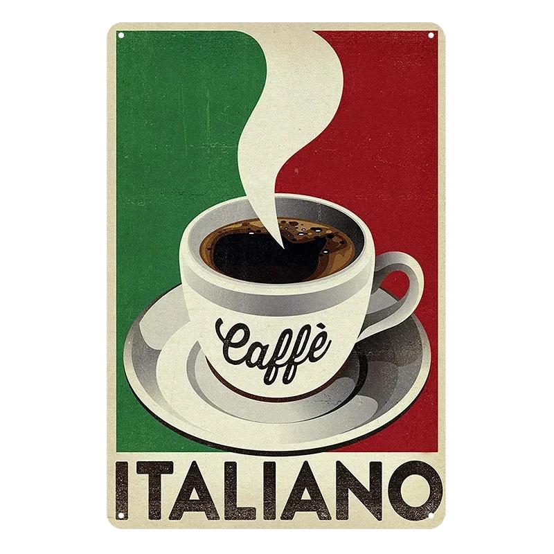 Hisun Tin Sign HD Tin Sign Vintage Coffee House Wall Decor Retro Coffee Shop Espresso Metal Poster for Kitchen Cafe Bar