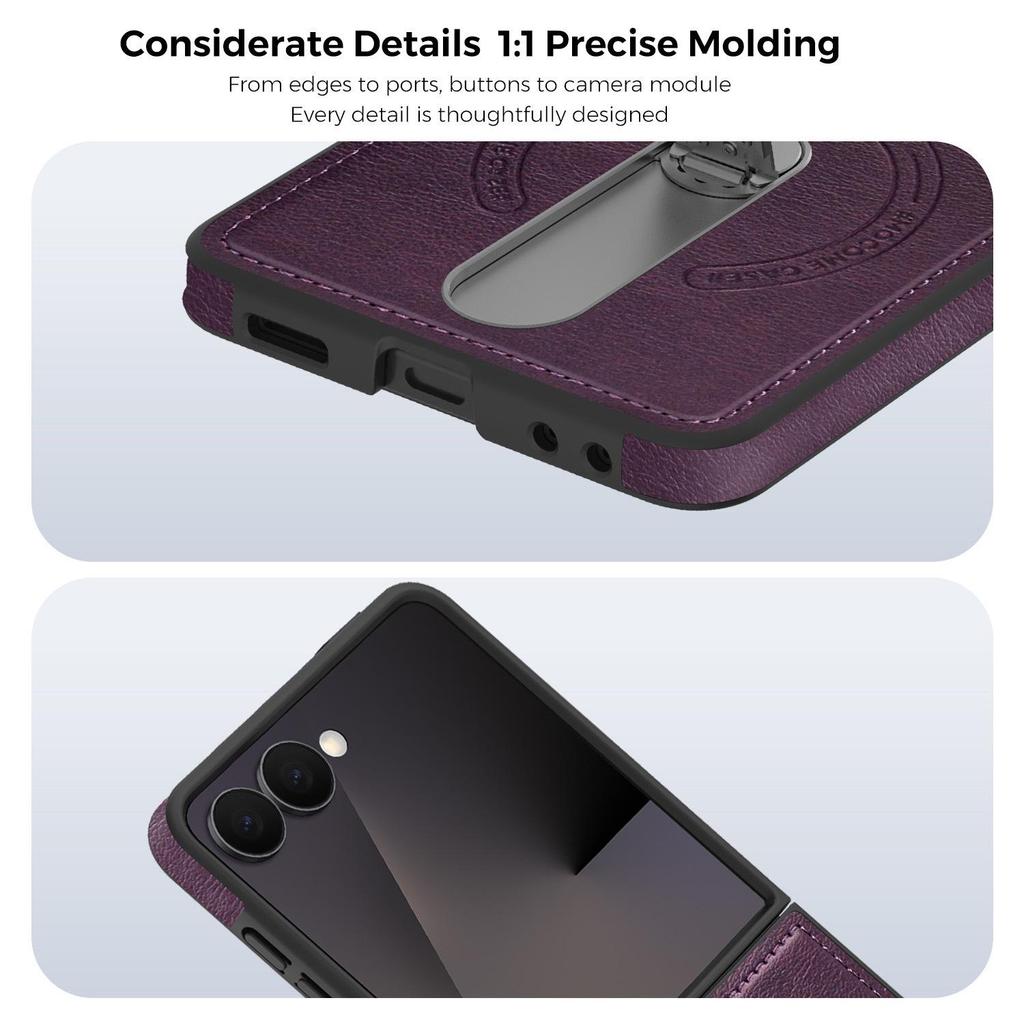 Samsung Z Flip 7/6/5/4/3 Kožené Magnetické 360° Otočné Stojánkové Pouzdro