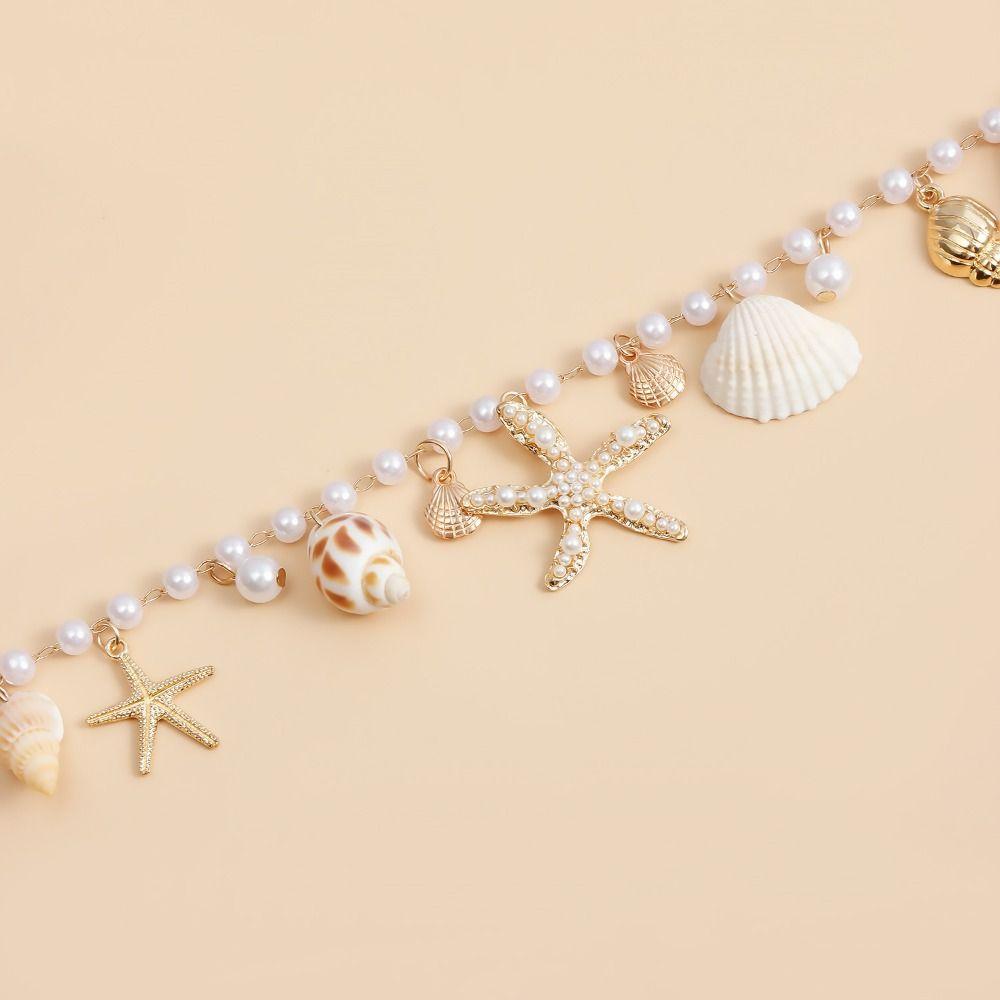Bohemian Women's shell Bracelet Necklace Shell Body Chain Jewelry Beach Waist Chain  Photo Props