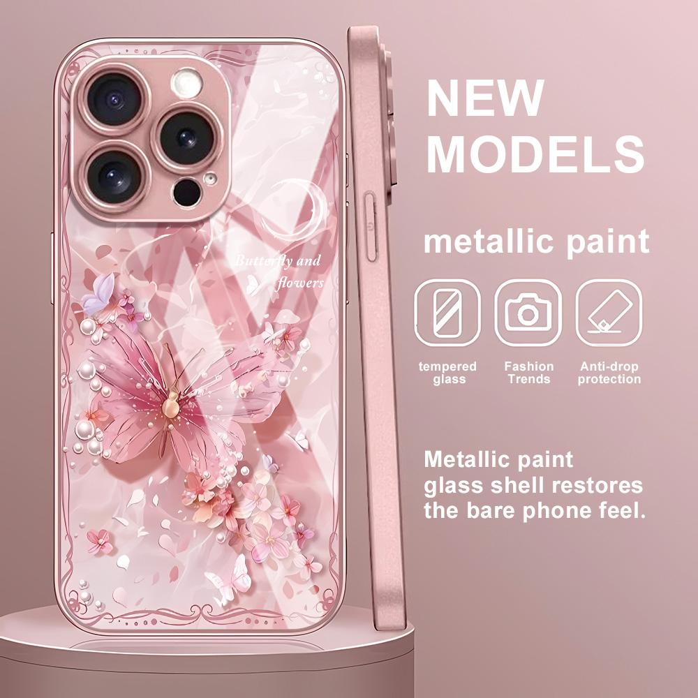 INS Butterfly Case For iPhone 17 Pro Max Case iPhone 15 13 11 14 12 16 Pro Max 17 Air 16E 7 8 Plus XR SE Shockproof Phone Cover
