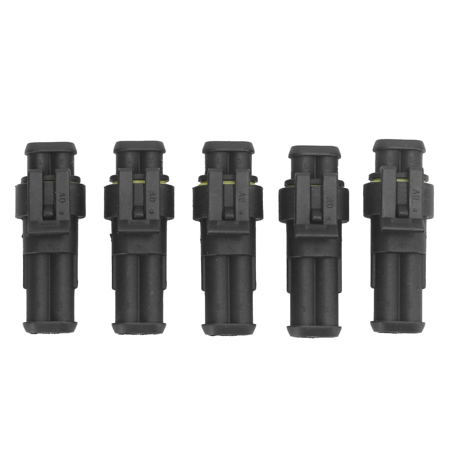 

5pcs 2Pin Electrical Wire Connector SuperSealed IP67 Waterproof for Car Truck Motorcycle Ship