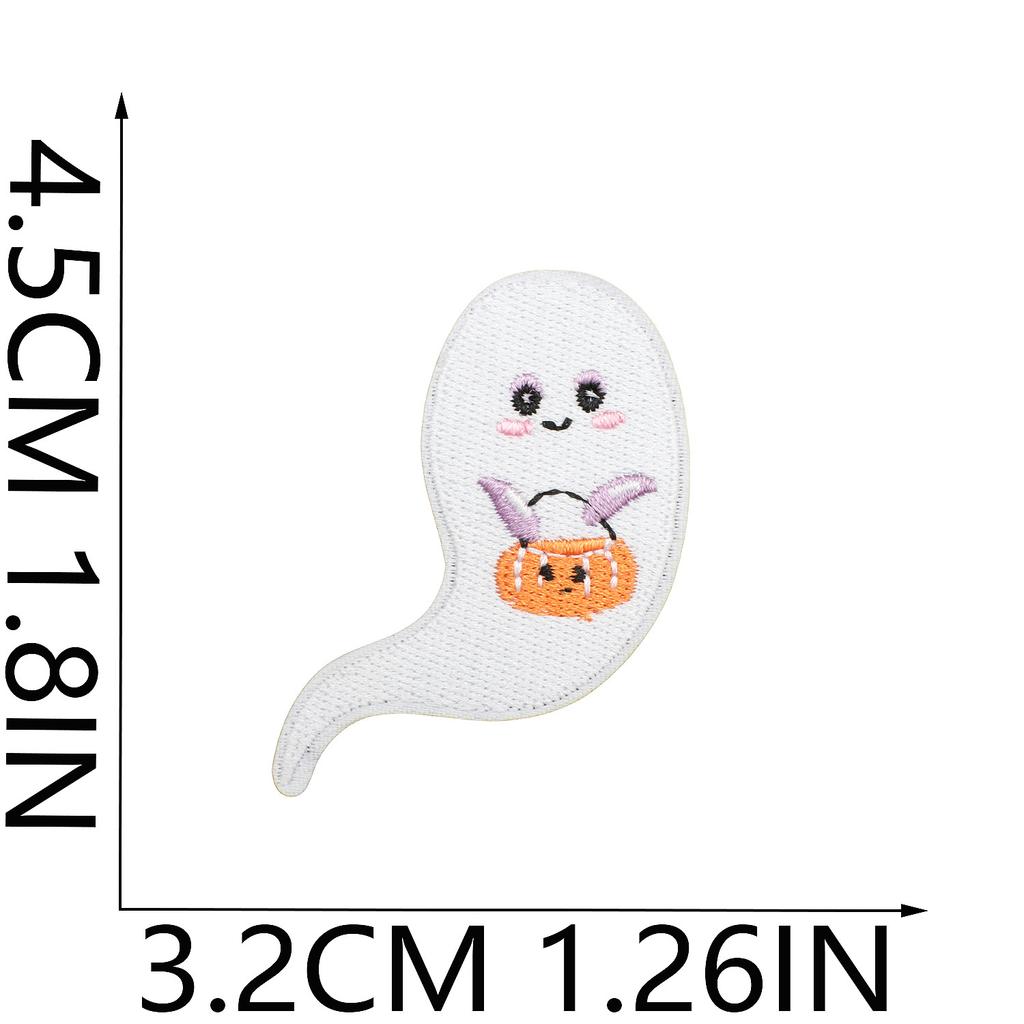 Ghost Embroidery Cloth Sticker Halloween Piao Ghost Patch Sticker Festive Atmosphere Dress Up Embroidery Label Pumpkin Spider Web
