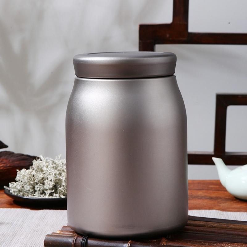 1.8L Pure Titanium Tea Box with Magnetic Lid Large-Capacity Snack Jar Antibacterial Moisture-Proof Sealed Storage Container