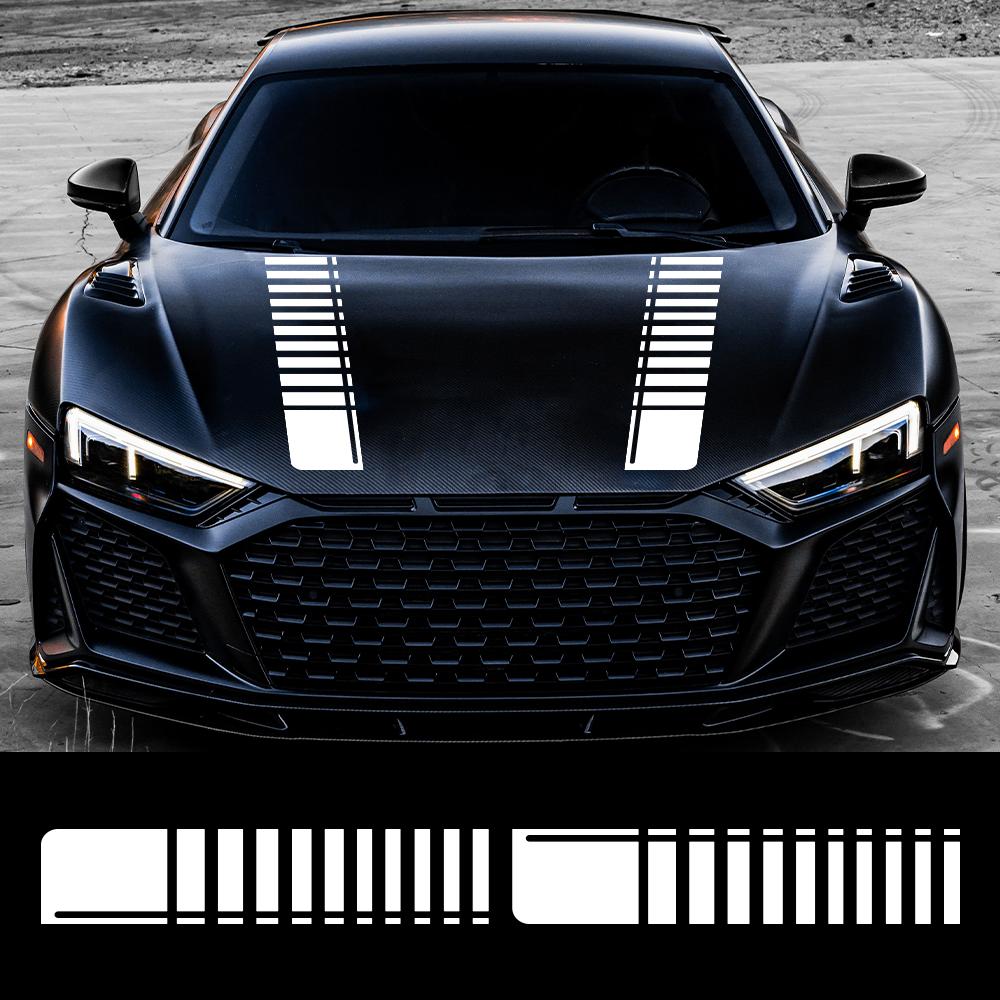 Car Engine Hood Modified Sticker Racing Stripe Sport Style Vinyl Decal For Cars Vans SUV Trucks Off-road Decoration Accessories