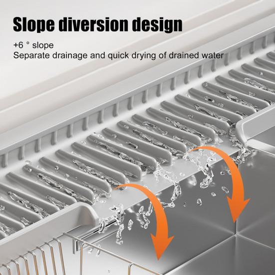 Faucet Drain Pad Water Absorption Drainage Mat Sink Countertop Narrow Edge Design Faucet Splash Guard Kitchen Bathroom Accessory