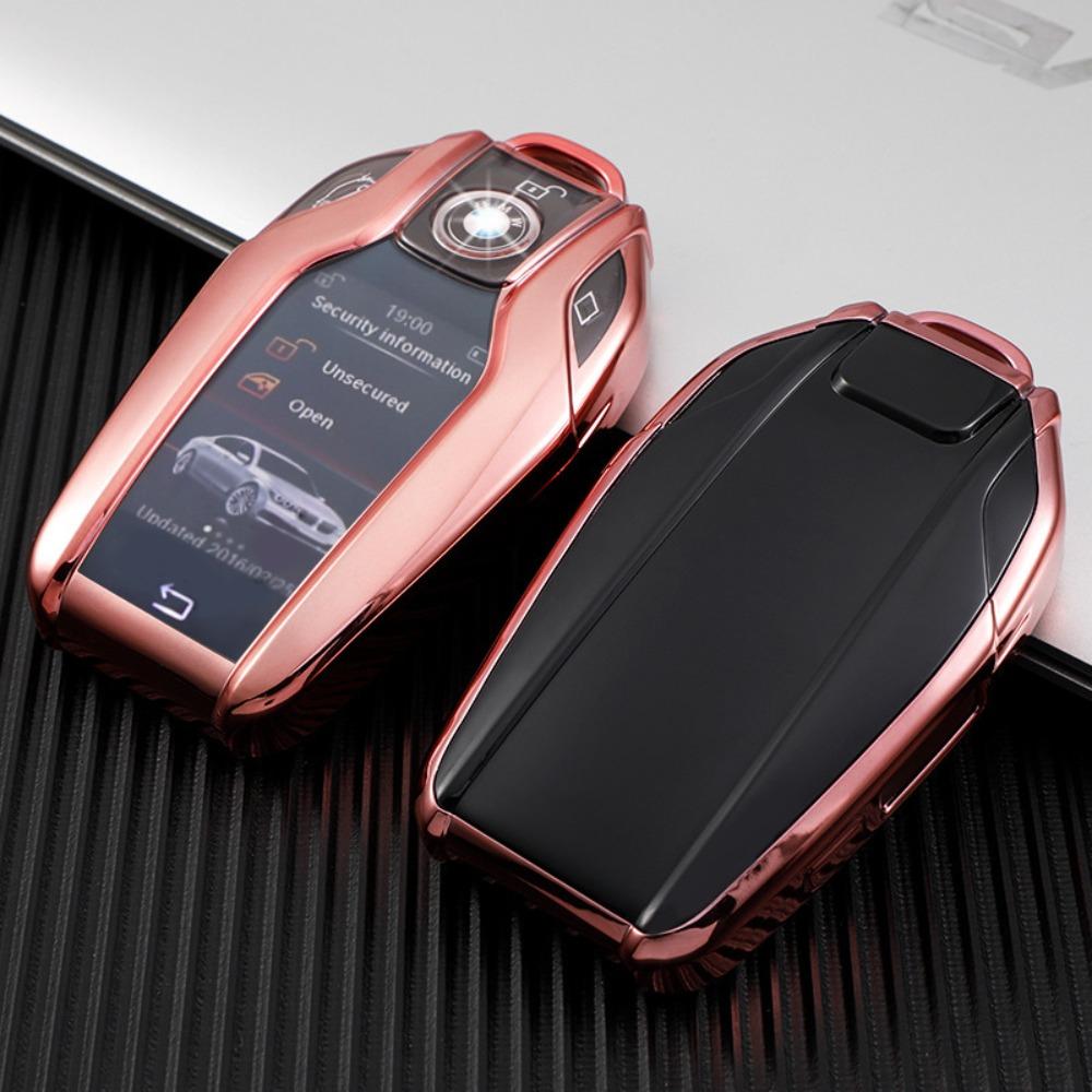Leather Key Holder for BMW 7 Series 5 Series 530L 6GT X3 Smart Key Fob Case with LCD Screen Protection