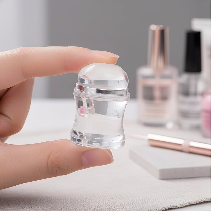 Jelly Nail Stamper with Scraper Clear Silicone Head for DIY Nail Art Printing Manicure Salon Accessories Kit