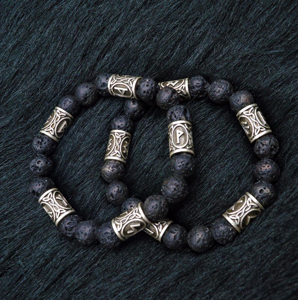 1Pcs Volcanic Lava Stone Bracelet  Rune Bracelet