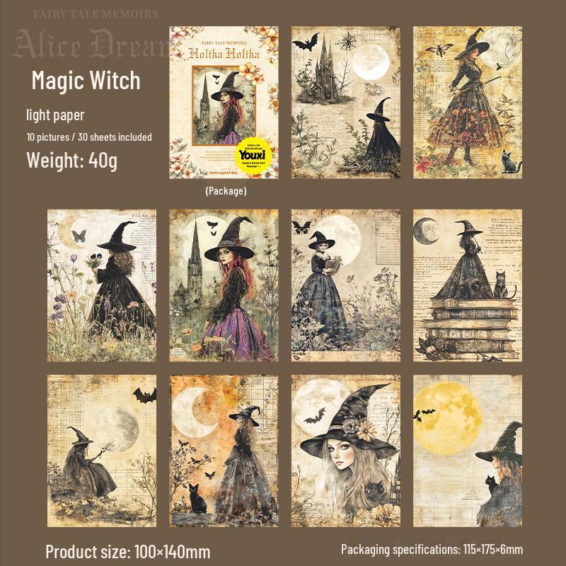 Fairy Tale Records Retro Material Paper: Fairy Tale Character Background Journal & Collage Sticky Notes No Specifications