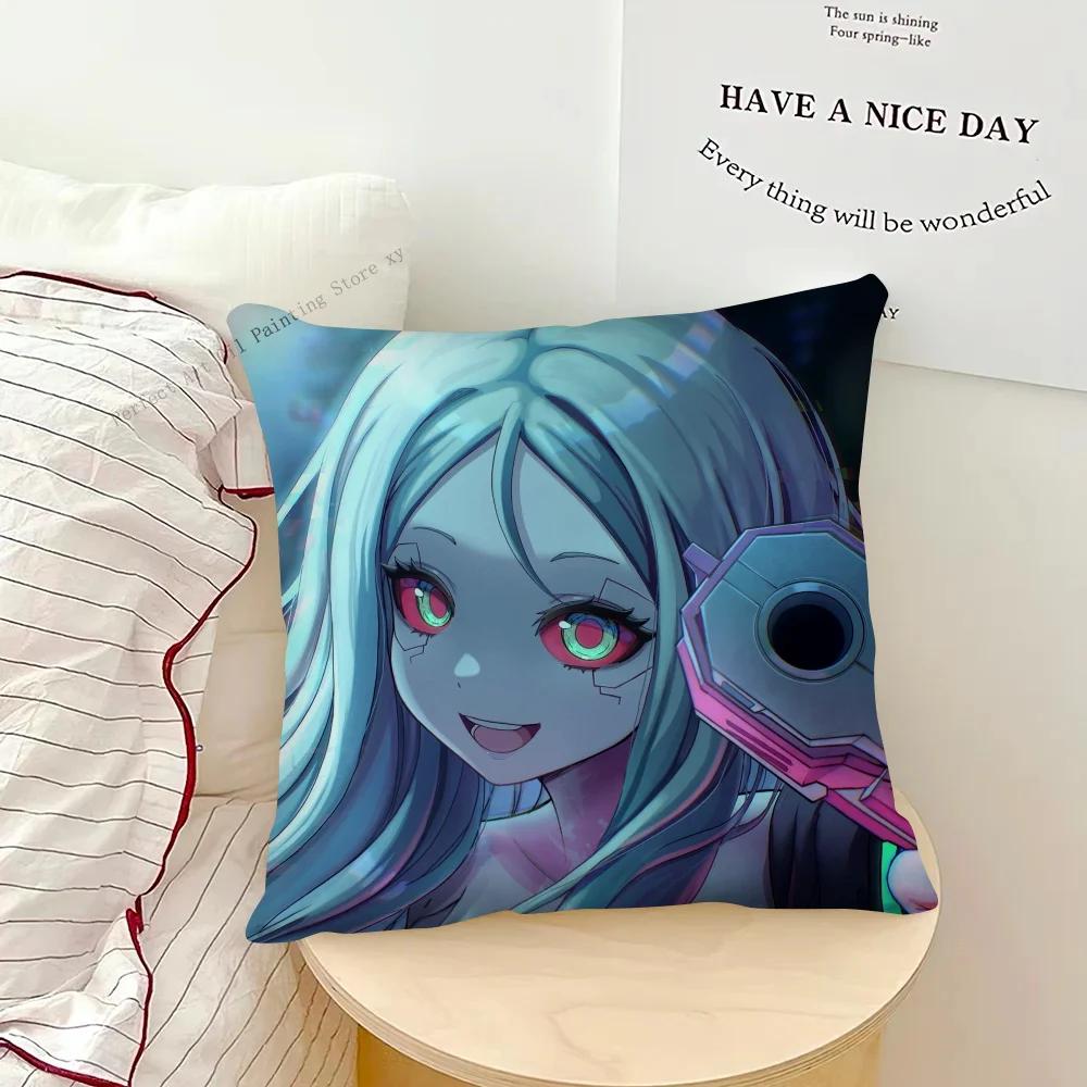

Cyberpunk Edgerunners Anime Rebecca Pillow Case Fashion Square Pillowcase Bedroom Sofa Room Ins Decoration Leisure Cushion Cover 16x16Inch