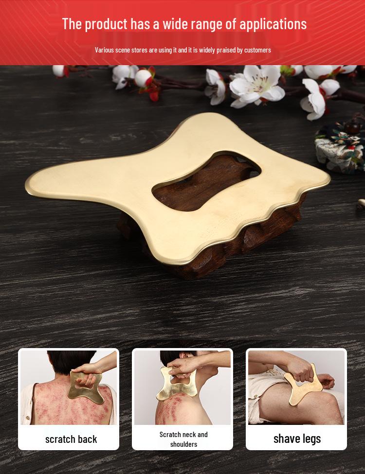 Pure Brass Gua Sha Body Sculpting Board for Full Body Massage - Large Area Back & Leg Fascia Knife