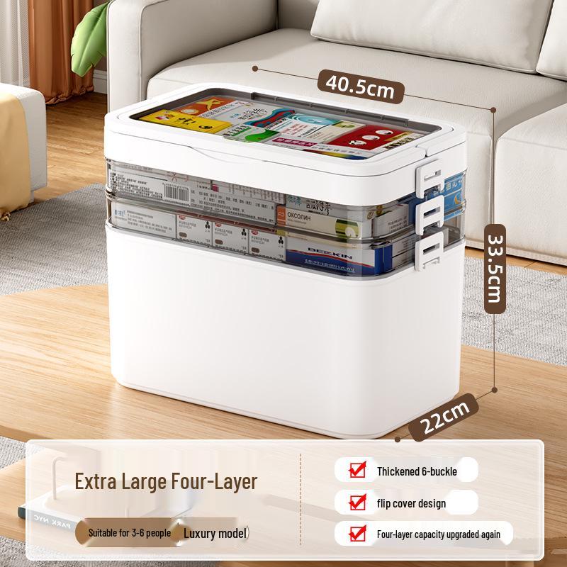 Large Capacity Transparent Medicine Storage Box - Multi-Layer Family First Aid Organizer