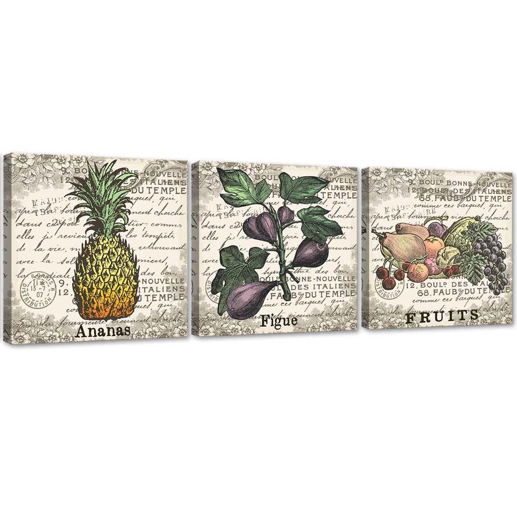 Sada tří obrazů obraz Staré ovoce