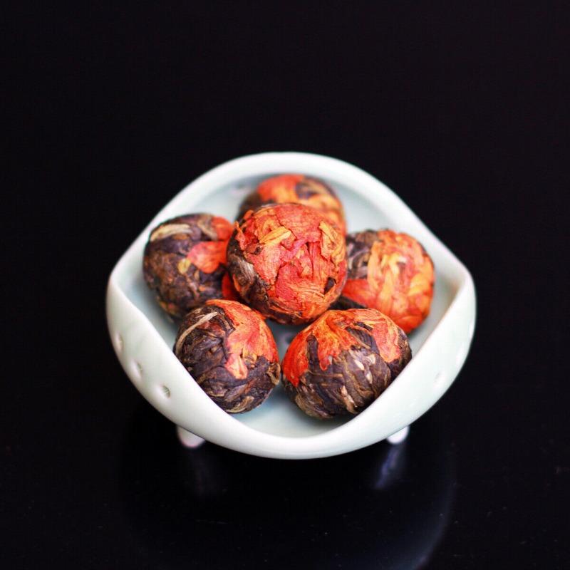 108г Юньнаньский чай Пуэр Сырая чайная роза Черный чай Жемчуг дракона Жасмин Жемчуг — фото 9