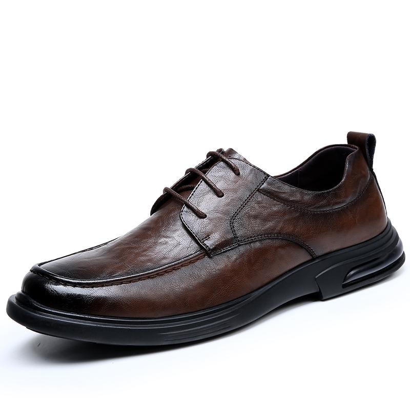 

Мужская повседневная кожаная обувь ручной работы, модные мягкие мужские кроссовки в стиле ретро, мужские прогулочные туфли для вождения, универсальная деловая обувь 44 коричневый