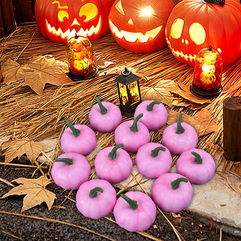 12x Fake Pumpkins Model Artificial Vegetables for Halloween Kitchen Autumn