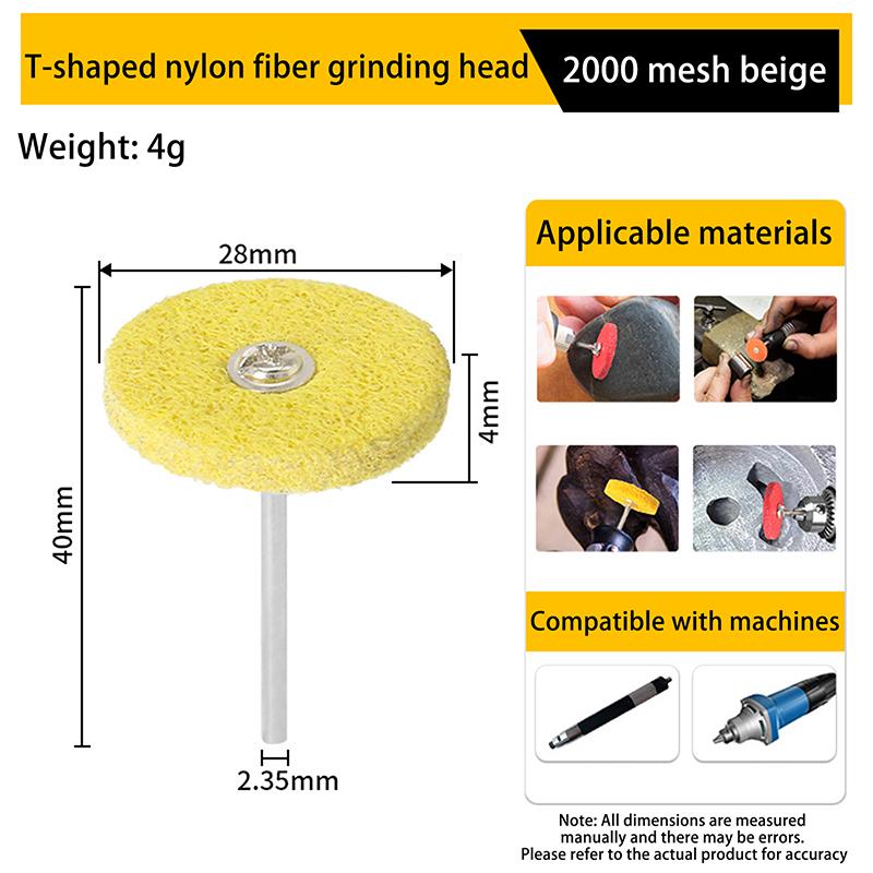 Abrasive Disc Set 3/32''-2.35mm Handle For Cleaning Sanding Descaling Deburring Metal Wood Stone Nylon Fiber Polishing Wheel