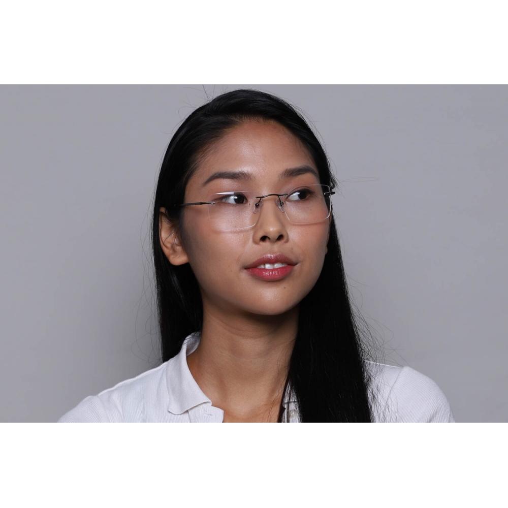 Rimless Square Grey Smartbuy Collection Watson Asian Fit 984a Fashion Unisex Eyeglasses