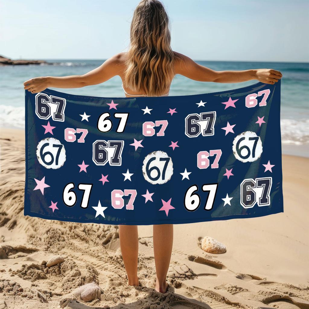 1pc 67 Element Printtowel Sports Quick-Drying Super Absorbent Camping Towel Super Soft Lightweight Gym Swimming Yoga Beach Towel
