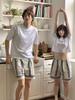 Bibihom (Uni) Navy Bold Stripe High-Density Pure Cotton Shorts