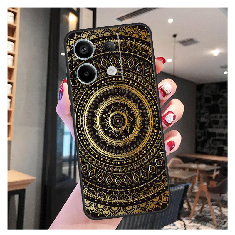 Indian Floral Henna Mandala Case For Xiaomi Redmi 12 13 C 9C 10C Redmi Note 13 Pro 9 10 11 12 9S 10S 11S 12S Back Cover