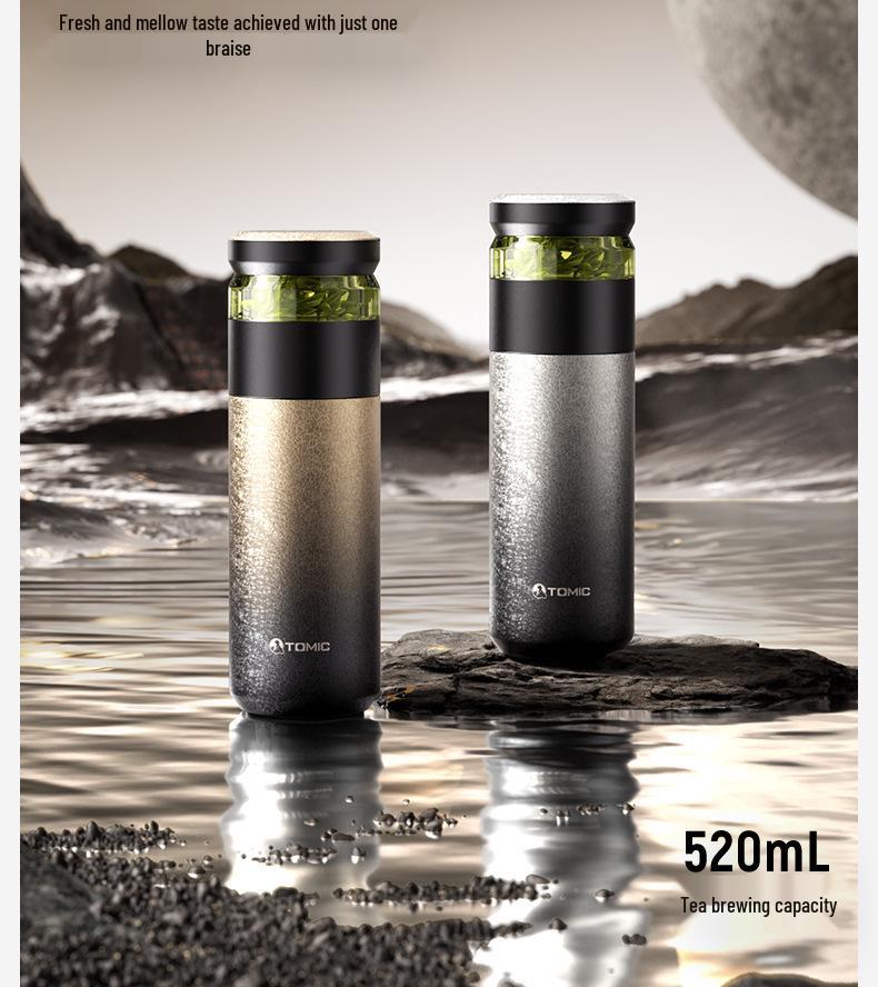 TeMeiKe 2026 Pure Titanium Thermos with Tea Separator - Large Capacity Men's Gift Cup