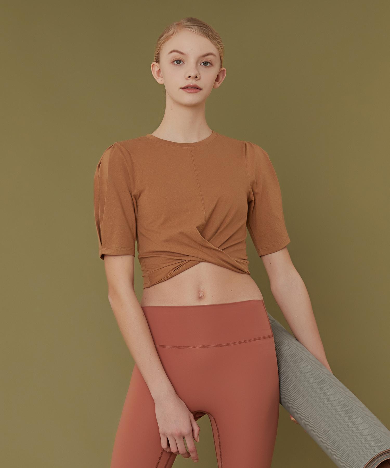 Reina Mora Reblish Puff Top Brown Sugar Camel/L-55-55 T421