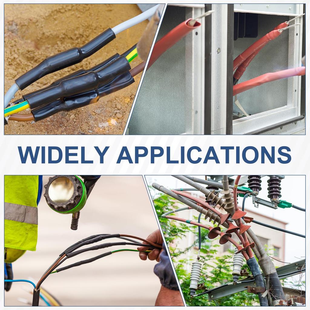 uxcell 1/2" Heat Shrink Tubing Waterproof 3:1 Double Wall Marine Adhesive Industrial Heat Shrink Tubing Wire Wrap 20ft Black