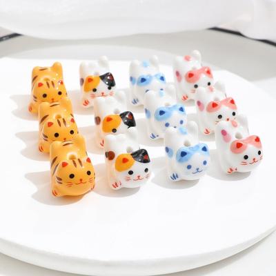 Kitty Ginger Cat Beads Makeing Bracelet Fortune Cat Loose Spacer Beads  DIY Jewelry