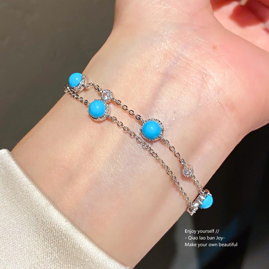 Vintage Geometric Zircon Pendant Bracelet For Women With Retro Style For Gift Giving