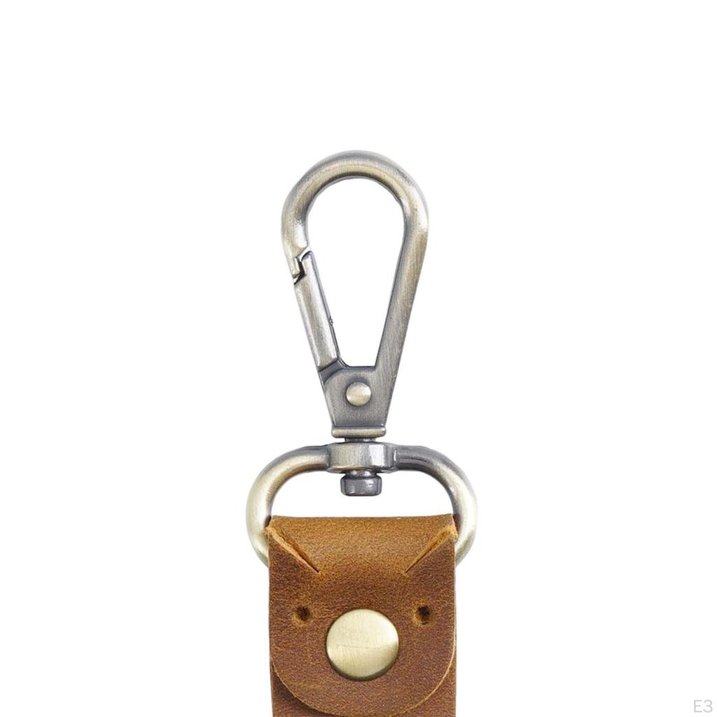 Fashion Leather Keychain, Unisex Key Chain Holder, Business Metal Ring with Belt Loop, Keyring