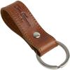 Dom Teporna Italy Genuine Leather Key Ring, Italian Leather Keychain, Key Charm Belt, Dark Brown