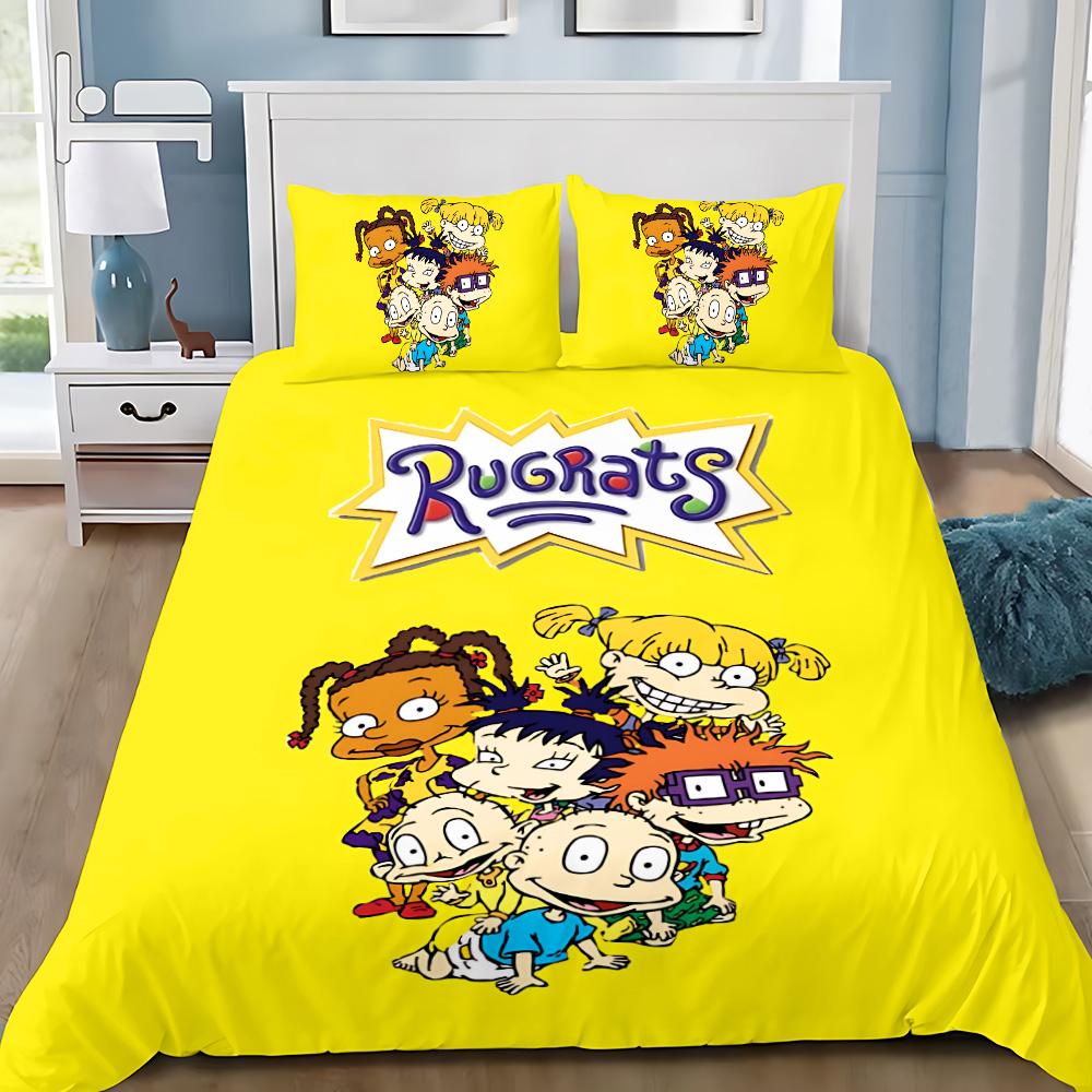 Cartoon Funny Duvet Cover Pillowcase Bedding Set R-Rugrats Adult Boy Girl Bedroom Decoration Children Single Double Large Size