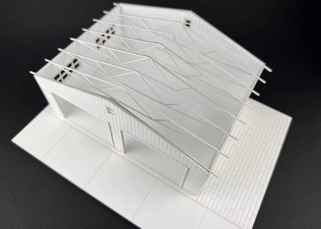 Cobaanii mokei Kobaani Model Studio 1/64 Sweet Style Garage Life Series 2-Car Garage Wooden Assembly Kit SS-042