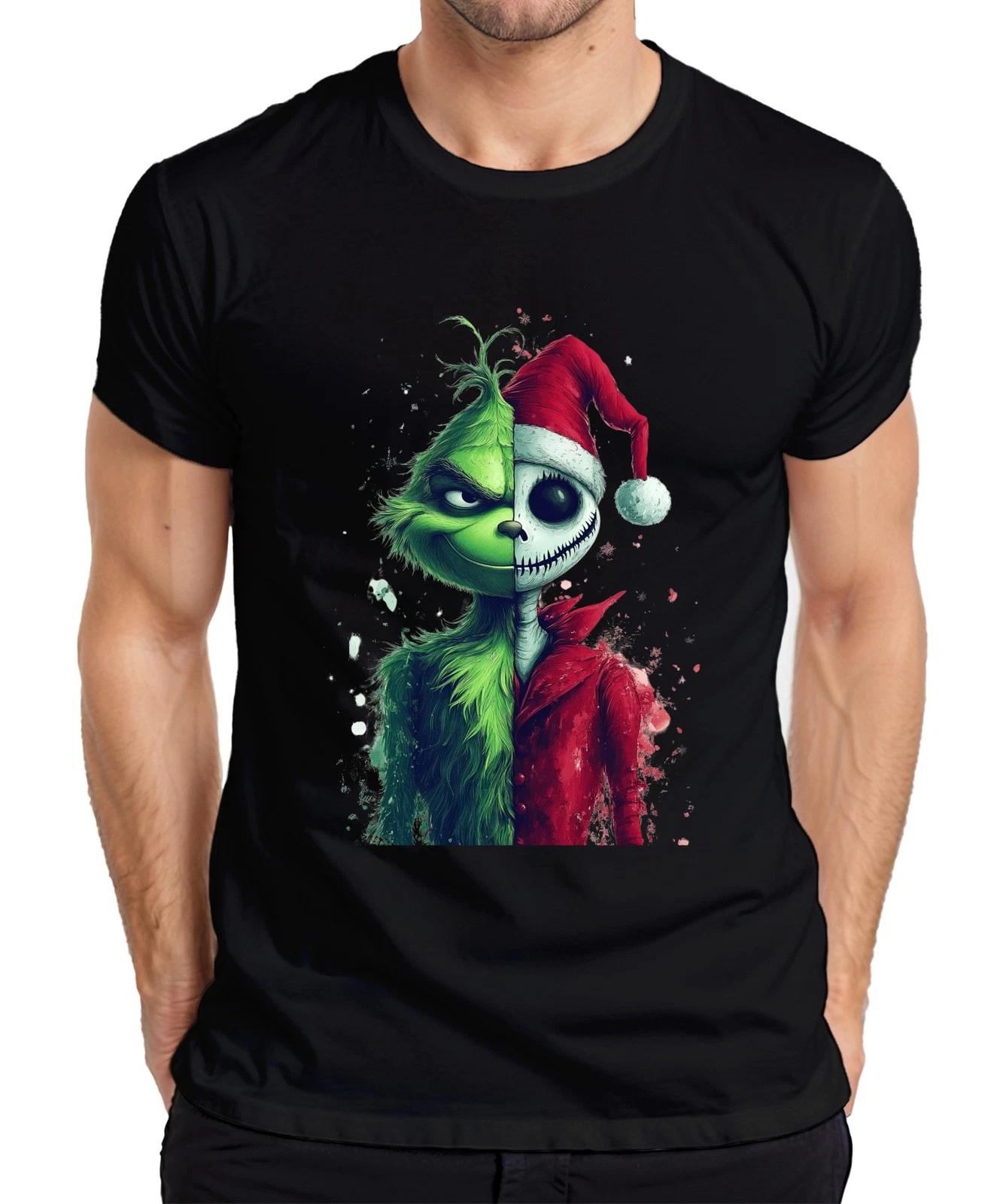 Grinch Jack Skellington Mashup Weihnachten Horror Geschenk Herren T-Shirt XXXXL